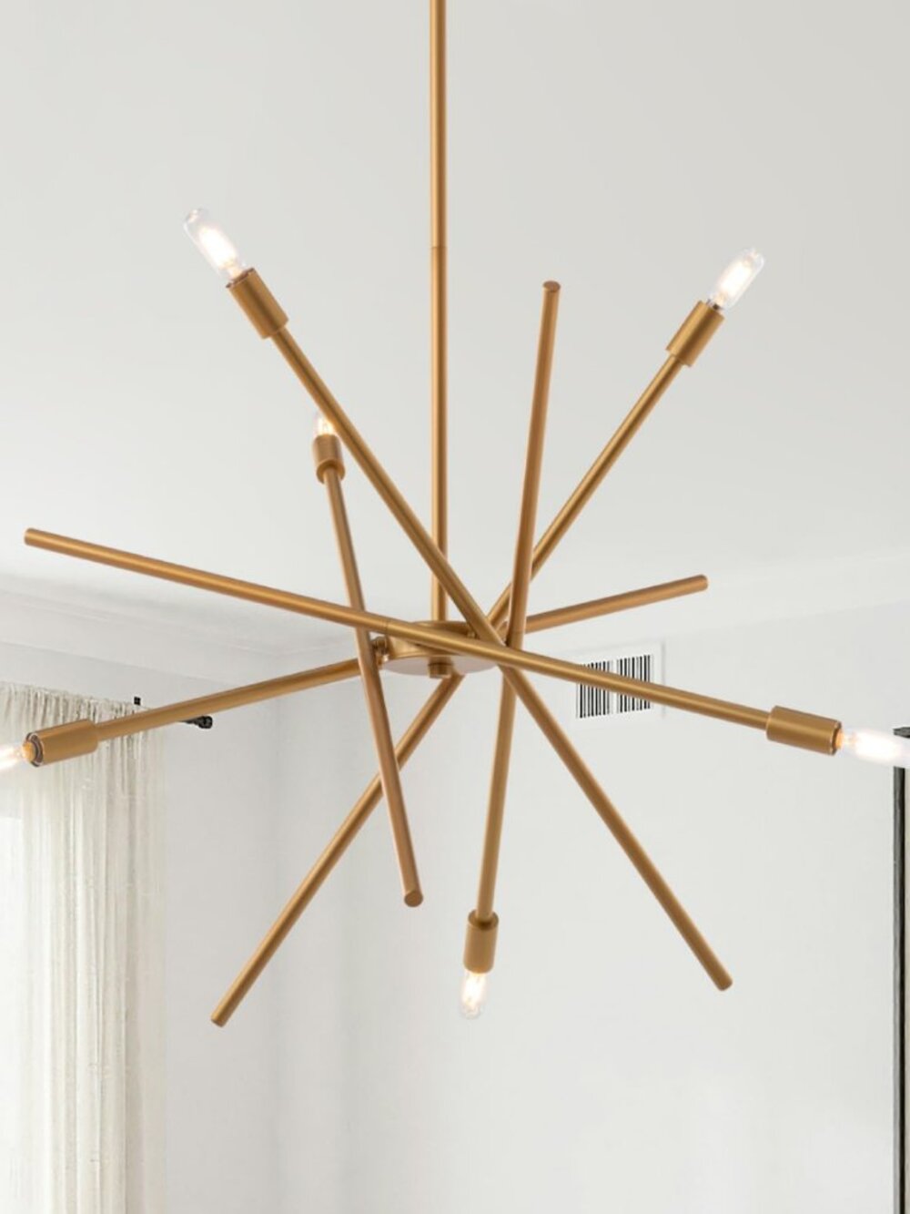 VILUXY 6-Light Antique Brass Chandelier